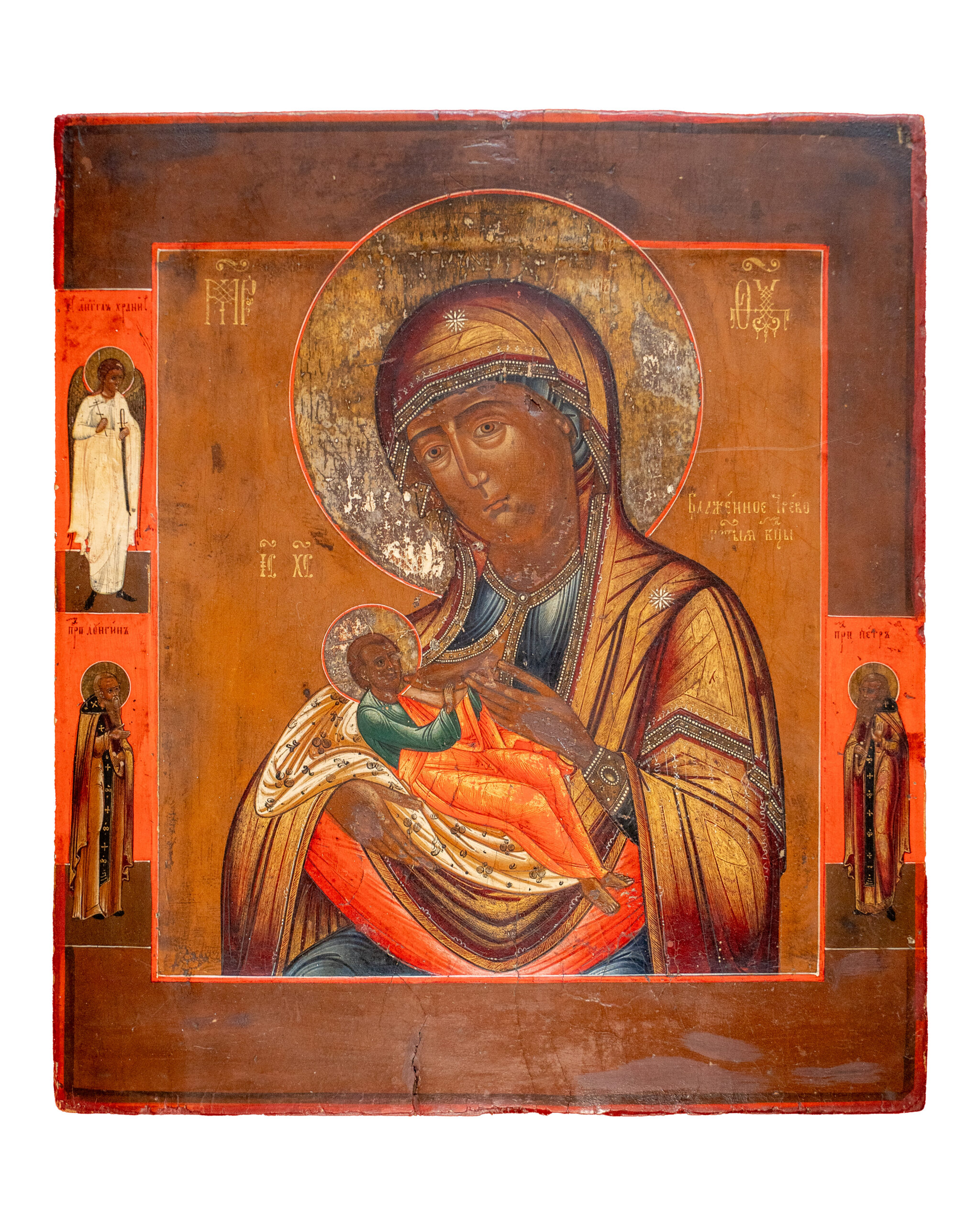 Старинная икона «Блаженное чрево "Ба́рловская"», XIX век