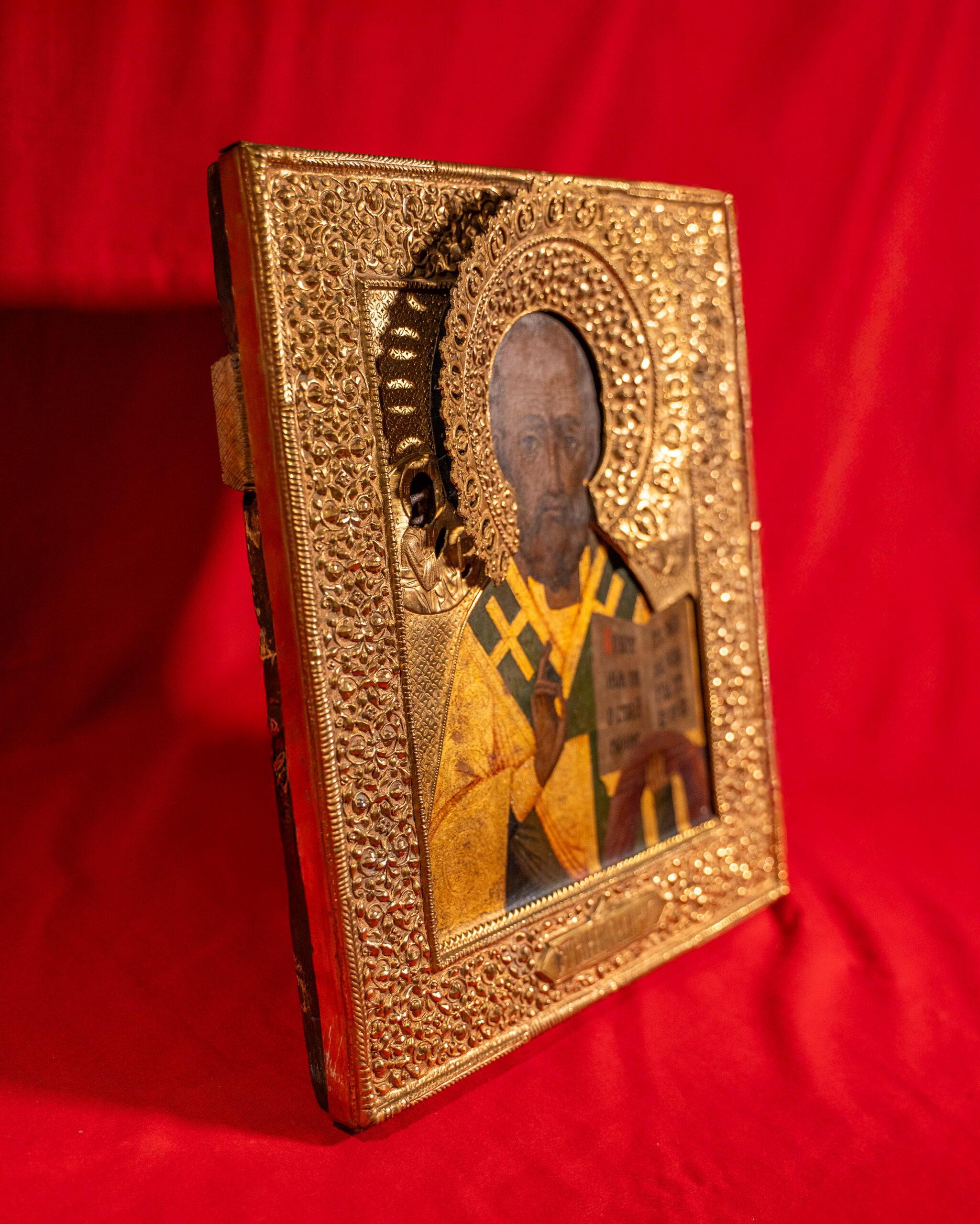 Старинная икона «Николай Чудотворец», XIX век