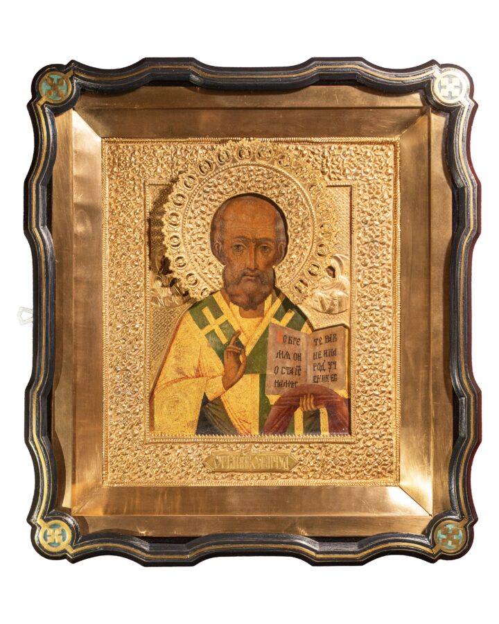 Старинная икона «Николай Чудотворец», XIX век
