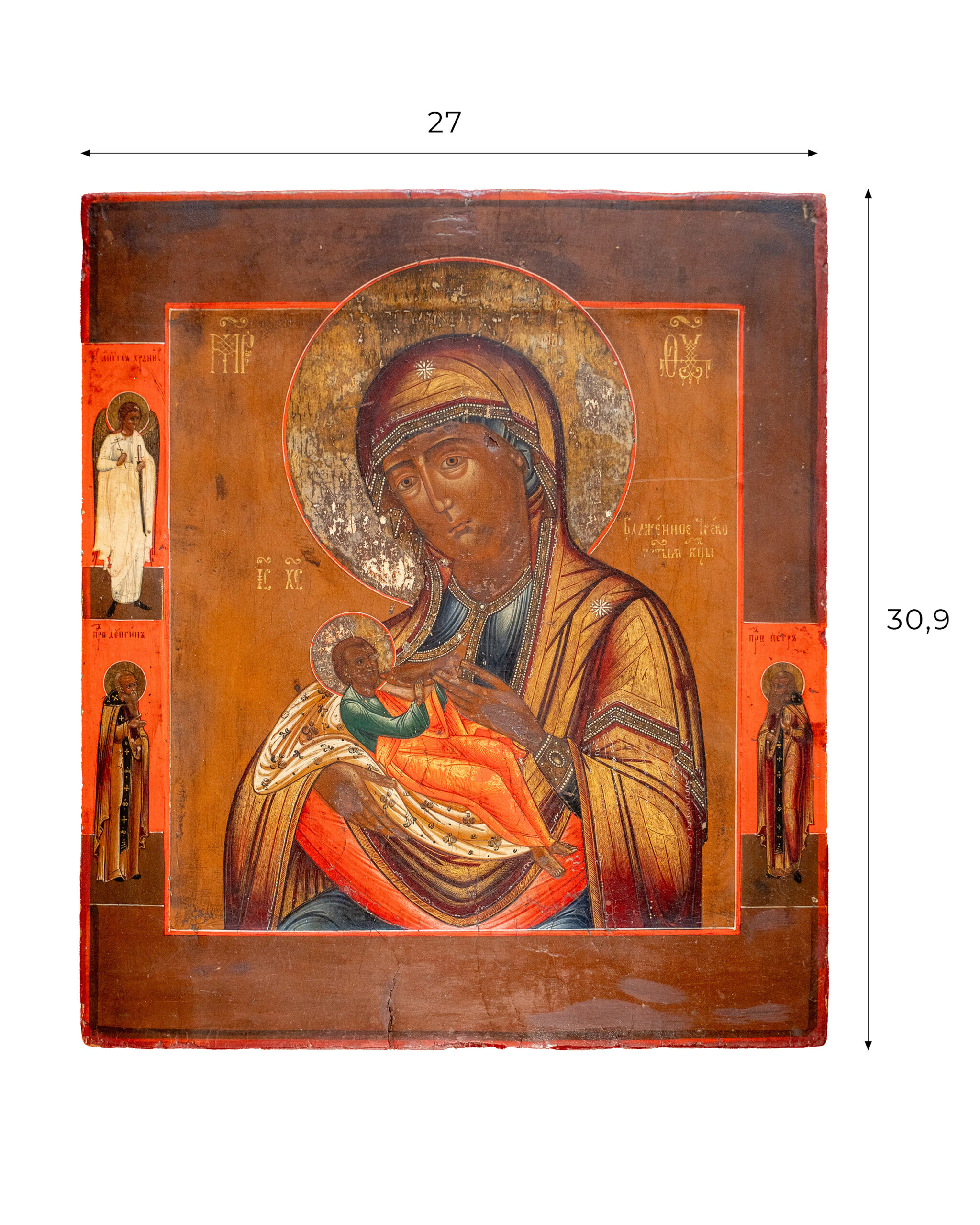 Старинная икона «Блаженное чрево "Ба́рловская"», XIX век
