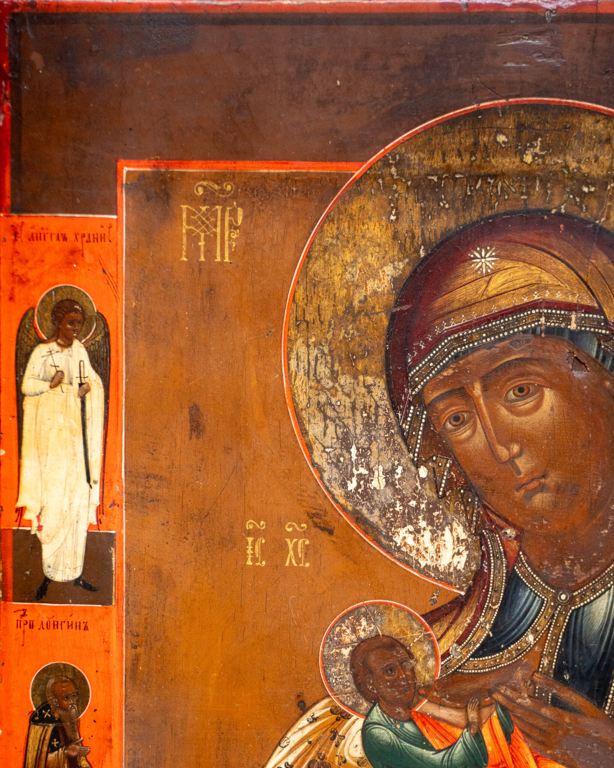 Старинная икона «Блаженное чрево "Ба́рловская"», XIX век