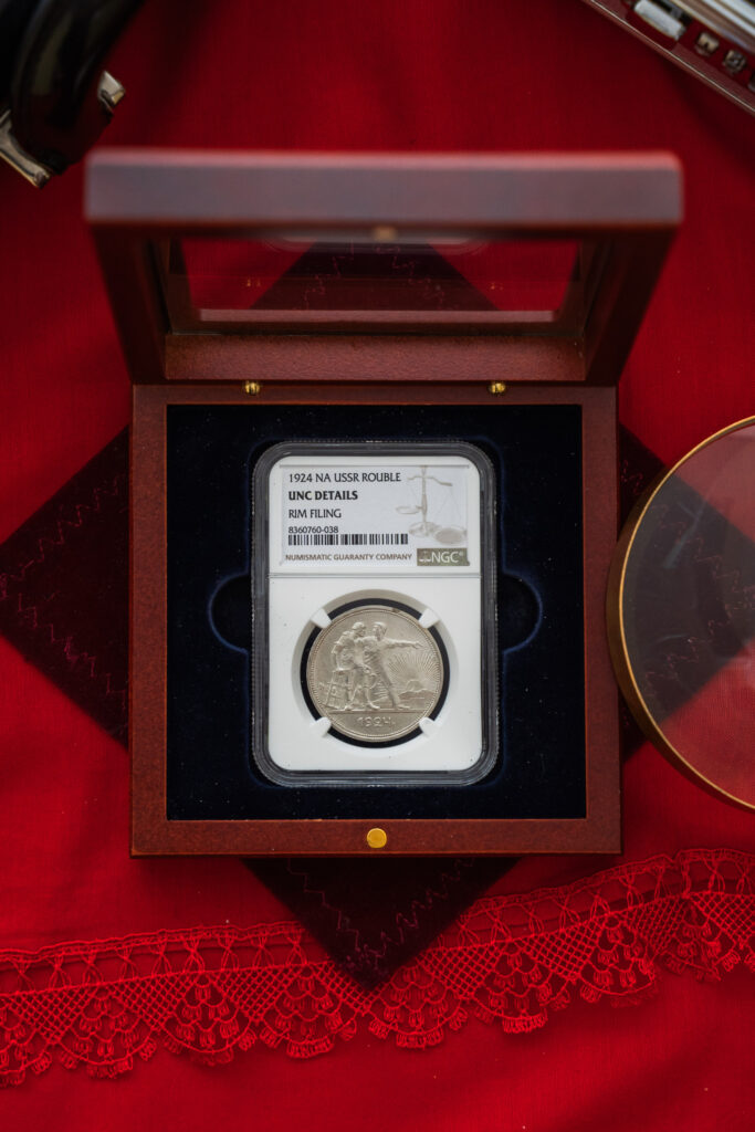 1 рубль 1924 UNC DETAILS NGC
