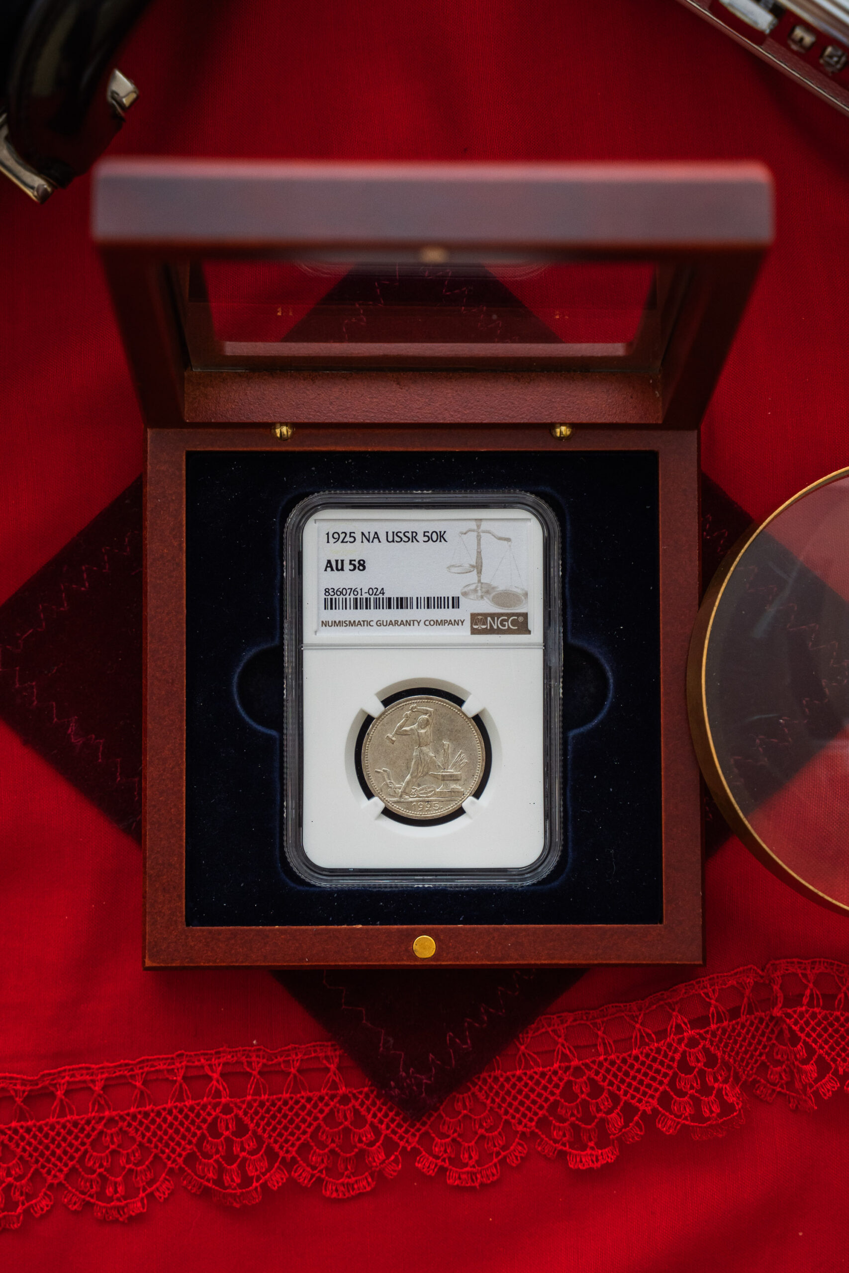 50 копеек 1925 AU58 NGC
